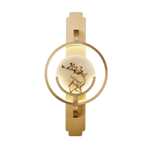 New Chinese all-copper wall lamp modern simple living room lamp bedroom bedside lamp staircase aisle TV background wall wall lamp