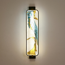 New Chinese wall lamp enamel color Chinese style living room TV background wall lamp modern bedroom bedside led lamp
