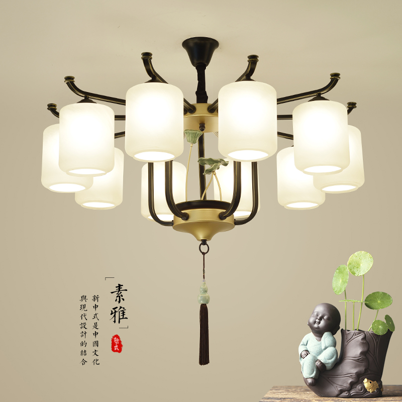 New Chinese chandelier living room lamp Chinese style dining room lamp hotel Hall Villa engineering lamp compound building large chandelier