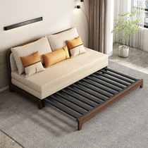 Solid wood sofa bed folding dual-use Nordic multifunction small family rental room balcony 2022 new sofa 1 2m