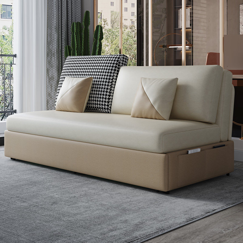 Sofa bed dual - use folding push and pull multifunctional small living room double 1 2 m multi - function economy 1 5 m