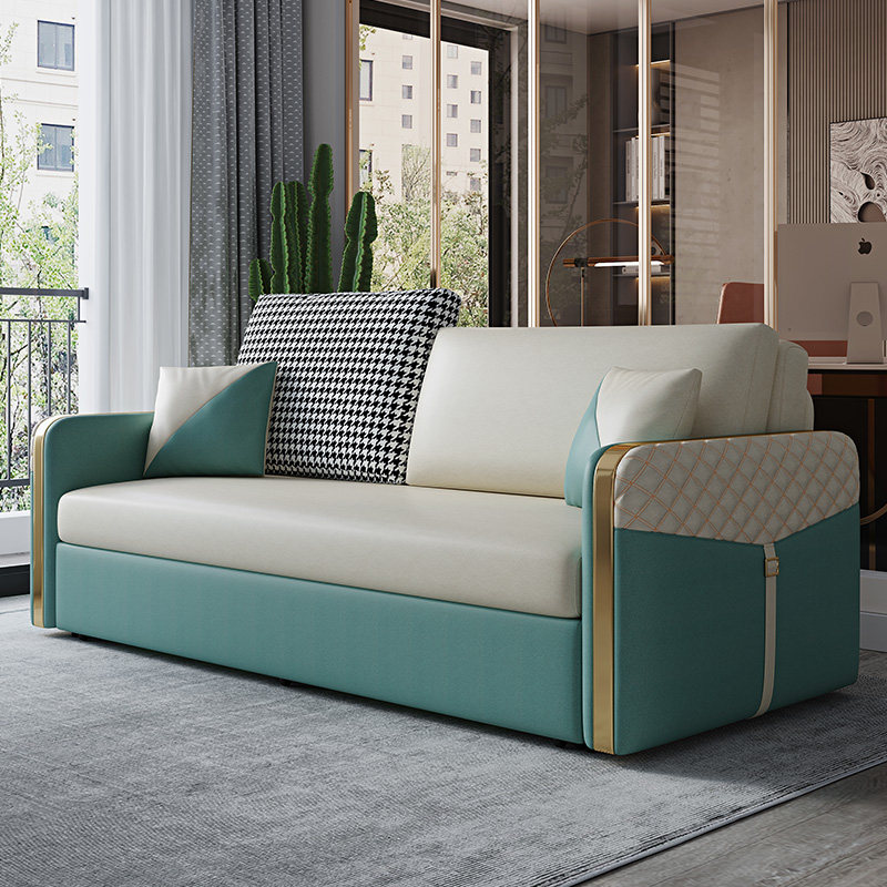 Light luxury sofa bed dual-purpose foldable bed balcony small apartment multi-functional storage telescopic dual-purpose sofa net red