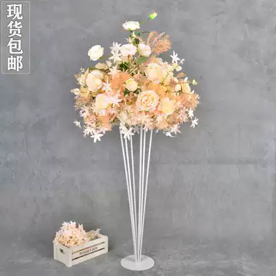 New wedding props road guide wrought iron flower arrangement device small waist road guide wedding table flower decoration wrought iron flower row road guide