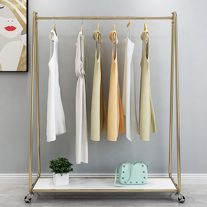 Clothes hanger floor-type single-pole drying rack bedroom for home hanging clothes rack cloister containing removable belt wheel