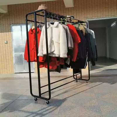 Balcony clothes rack Floor stand Household hangers Bedroom inside and outside double rows of quilts cool and dry storage shelf Mobile pulley