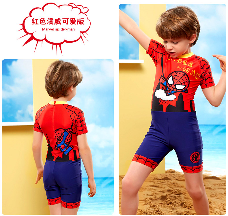 克 Áo tắm cho trẻ em Boy Spider-Man Kem chống nắng Siamese Big Boy Split Áo tắm cho bé Bộ đồ bơi cho nam - Bộ đồ bơi của Kid đồ bơi bé gái