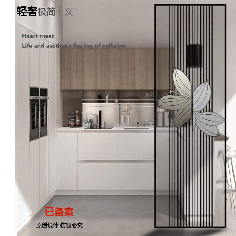 Art glass screen partition wall living room modern minimalist home bedroom block porch entry home decoration light luxury