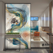 Nordic screen partition living room decorative art glass tempered frosted double-sided process porch bedroom small apartment painting