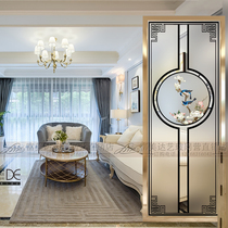 New Chinese entry screen partition living room glass frosted modern simple bedroom hotel decoration entrance wall seat screen