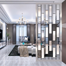 товар из китая 客厅现代简约玻璃屏风卧室隔断墙装饰家用双面入门玄关小户型轻奢