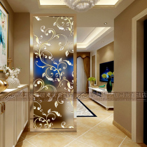 Customized European art glass partition frosted living room screen shoe cabinet decoration transparent porch craft moving door