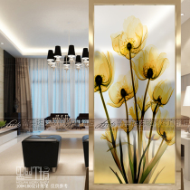 Art Glass Screen Partition Wall Bifacial Effect Light Transmission Opaque Modern Minimalist Style Rim Assorted Flowers
