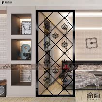 Modern Art Glass Partition Living Room Entrance Genguan Screen Background Wall Aisle Process Glass Minima Flower