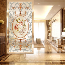 Custom European art glass partition frosted home living room shoe cabinet Decorative entrance Transparent screen painting craft door