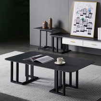 Modern wind rock plate marble tea table TV cabinet small family minimalist Nordic light and luxurious designer tea table