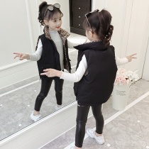 Off-season childrens vest winter thick down cotton autumn and winter girls foreign air vest shoulder little girl winter coat