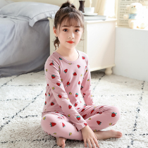 Childrens autumn clothes set cotton girls autumn clothes autumn pants lycra cotton spring and autumn little girl big child warm underwear set