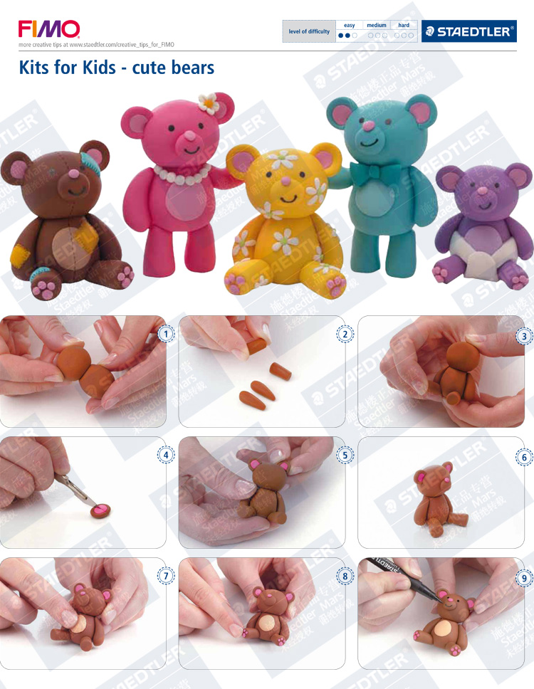 Đức STAEDTLER Shi Delou FIMO mềm handmade DIY màu sắc chuyên nghiệp đất sét mềm đất sét gốm đất sét nhựa đất nặn không dính tay