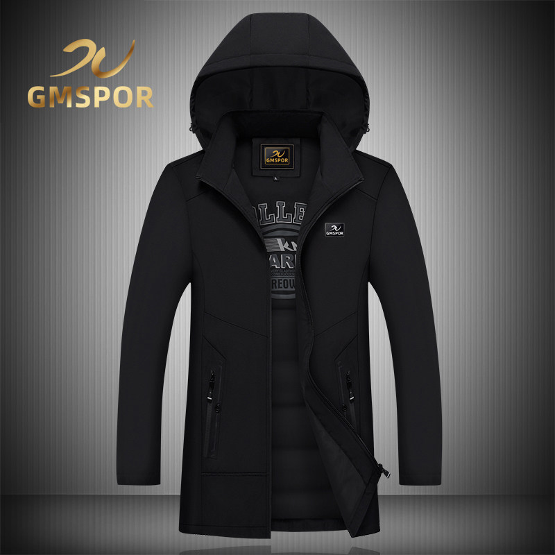 GMSPOR2025 осенне-зимняя мужская новая куртка средней длины, повседневная ветровка, трендовая мужская одежда