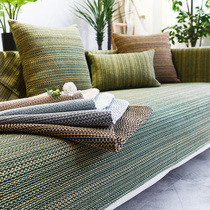 Sofa cushion cotton hemp rough fabric non-slip living room four seasons universal linen cover cloth Summer simple modern cover towel