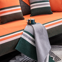 Cotton linen sofa cushion four seasons universal non-slip modern simple linen old coarse cloth woven sofa cover thick wear-resistant