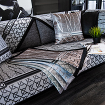 2021 Summer ice wire sofa mat anti - skating summer cushion light luxury four seasons general cover custom