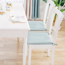 Four seasons cotton and linen solid color cushion floor Japanese Tatami household Chinese dining table cushion strap hard square fart