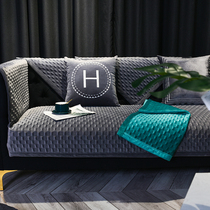 Nordic leather sofa cushion four seasons universal non-slip cushion Winter thickened cover modern simple fashion cover cloth towel