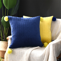 Short plush solid color Nordic sofa pillow cover Office large cushion Bedside pillow Bed back cushion without core