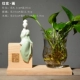 Bình thủy tinh Zen Trung Hoa thủy canh retro hoa chèn hoa khô gốm hoa trang trí chậu hoa xanh - Vase / Bồn hoa & Kệ chậu cây xi măng