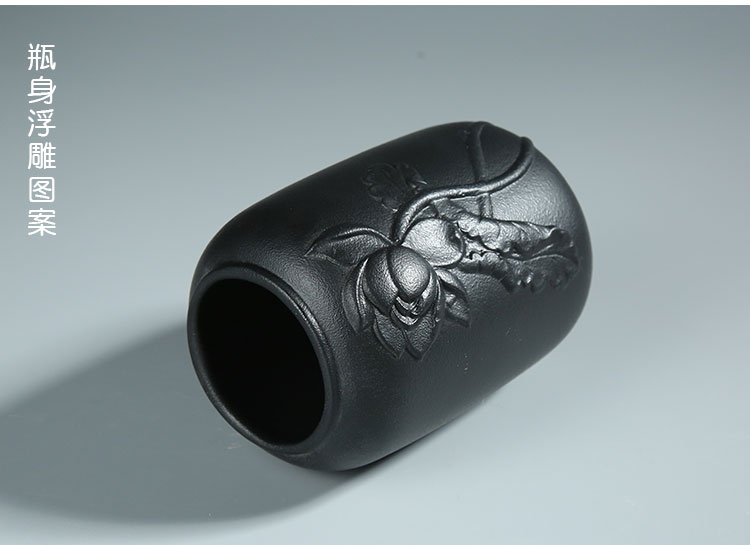 Bình hoa đá cổ điển Bình hoa Trung Hoa bình hoa hoa gốm gốm đen bình gốm - Vase / Bồn hoa & Kệ chậu hoa ban công