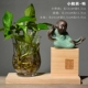 Bình thủy tinh Zen Trung Hoa thủy canh retro hoa chèn hoa khô gốm hoa trang trí chậu hoa xanh - Vase / Bồn hoa & Kệ