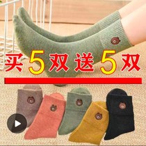 Socks Womens stockings Autumn and winter thickened warm cotton deodorant womens stockings cotton sweat-absorbing breathable cotton socks tide
