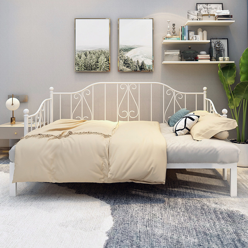 Eurostyle Iron Art Multifunction Sofa Bed Economy Type Push-and-pull Bed Iron Bed Frame Simple double Man bed Folding Bed Dual-use Sofa