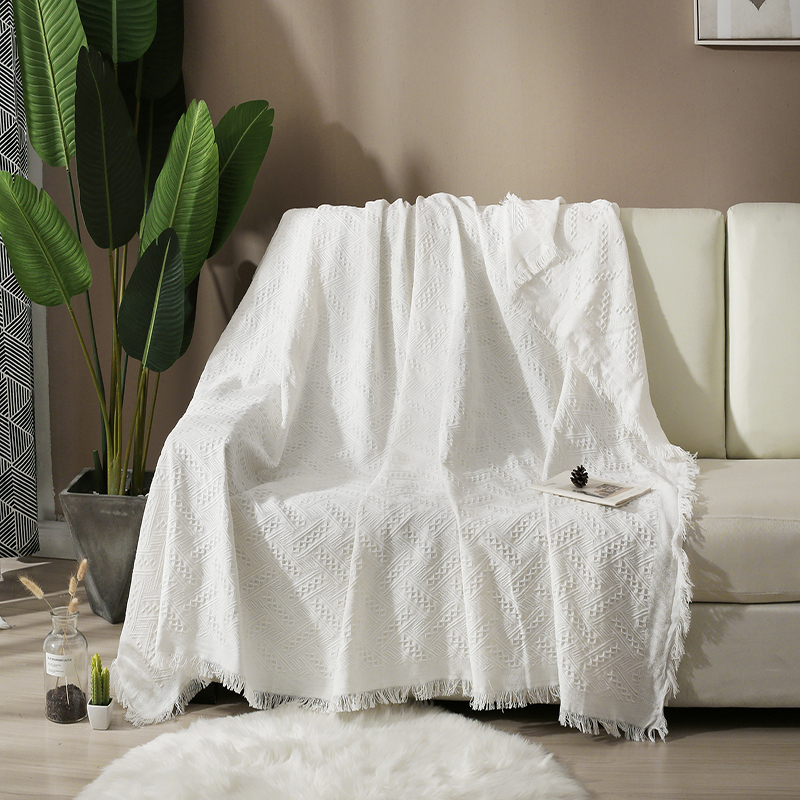 Plain Cotton Thread Blanket Special Offer ins Export Thickened Sofa Throw (Blanket) Bed Blanket Bed Cover Backrest Cover Simple Nordic Style