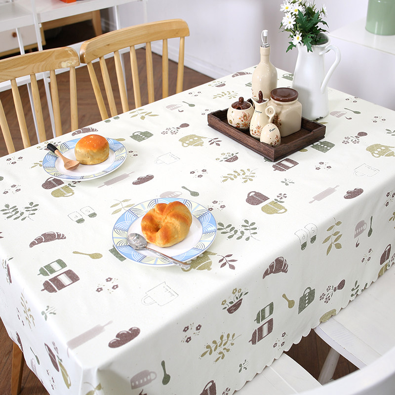 Tablecloth Waterproof, oil-proof, anti-scalding, leave-in PVC tablecloth Nordic small fresh tablecloth household rectangular coffee table round table