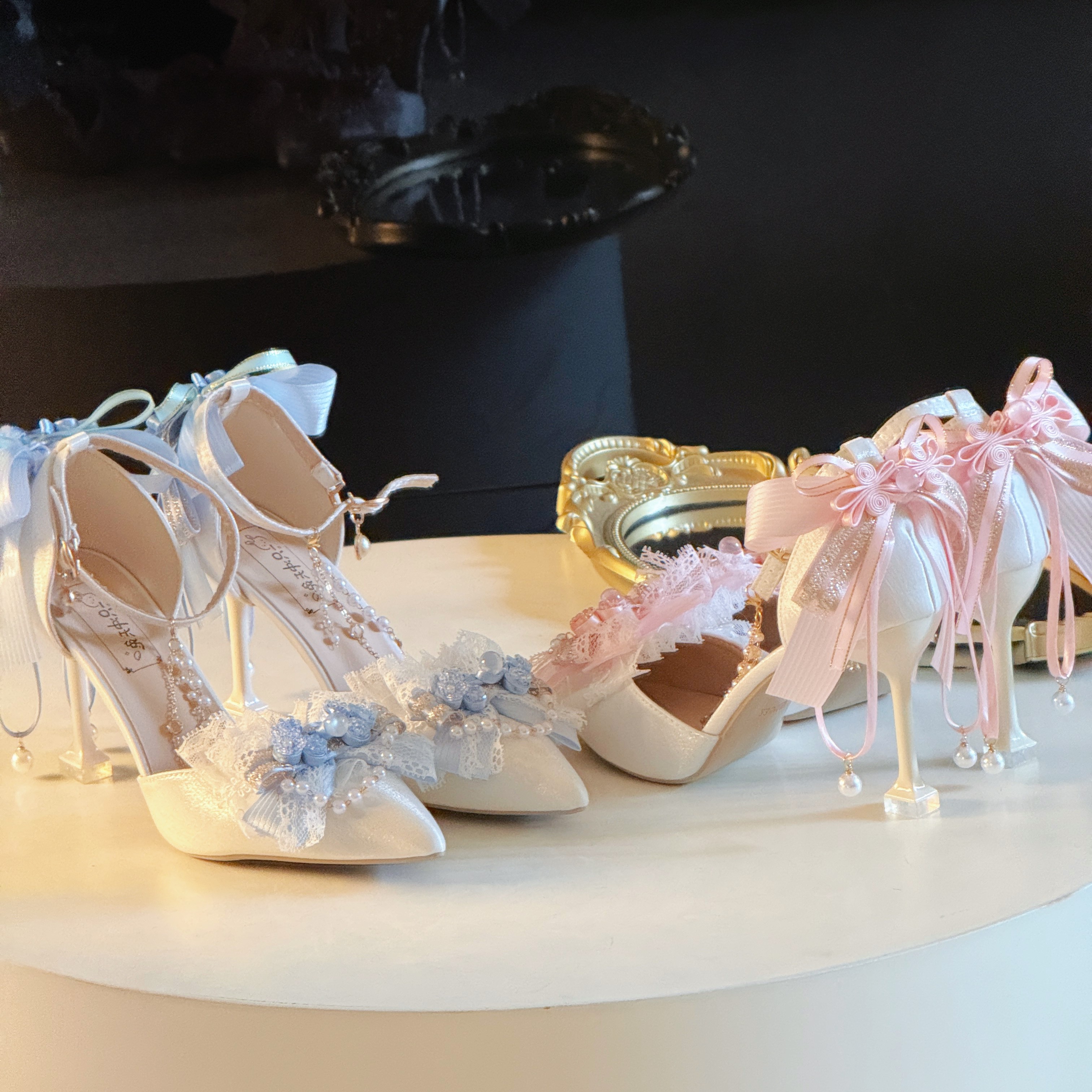 [Buy One Get One Free on New Arrivals] Luohuayin 6th Anniversary - A Soaring Rabbit High Heels in a Chinese Style Lolita Handmade Style