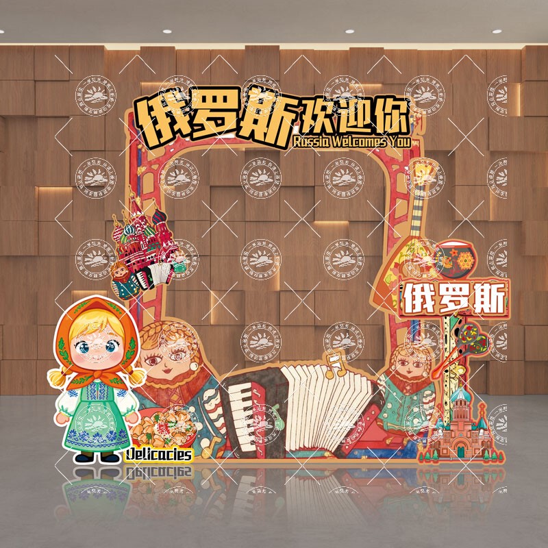 Russian Matryoshka Doll Stall Decoration, Australia Travel Arrangement, Hong Kong and Macau Travel Photo Frame, Kt Board Russian Matryoshka Doll Stall Decoration, Australia Travel Arrangement, Hong Kong and Macau Travel Photo Frame, Kt Board