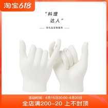 May I) Spain DOIY Hook Sauce Bottle with Elephant Moon Art Western Kitchen Creative Hand Type Ceramic Seasoning Jar