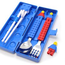 Korean-made oxford Baby children fun building blocks Lego fork spoon learning chopsticks practice chopsticks box box