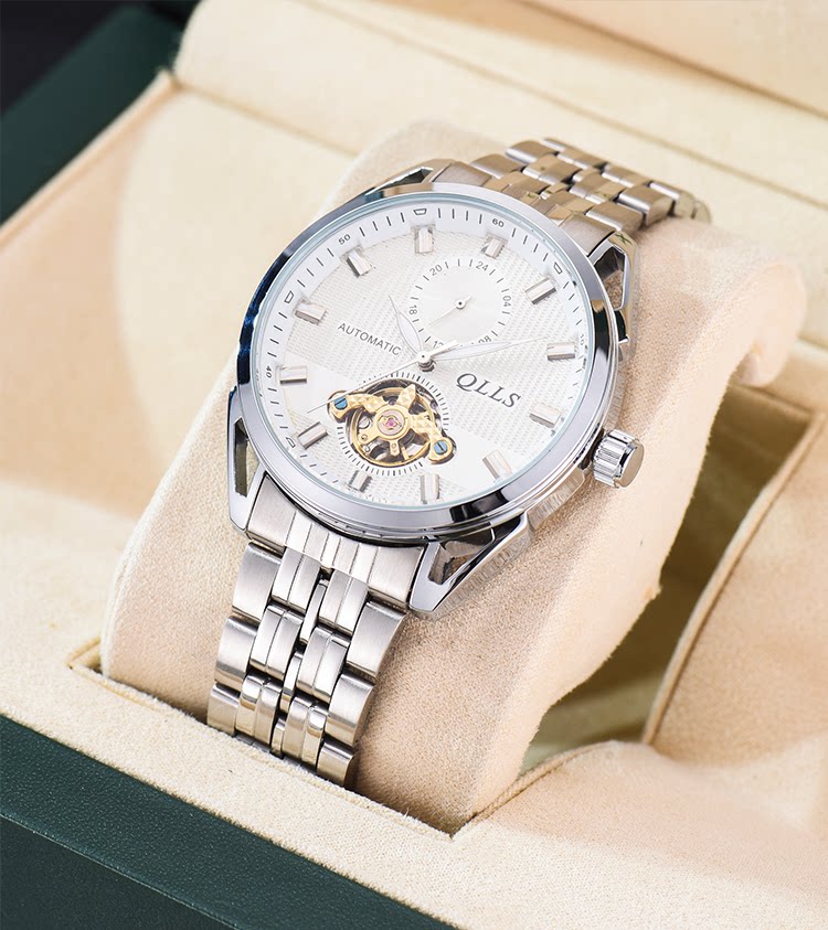 Chillo Watches Men's 2020 New Fully Automatic Mechanical Watches Hollowed-out Tourbillon Steel Band Student Men Watches