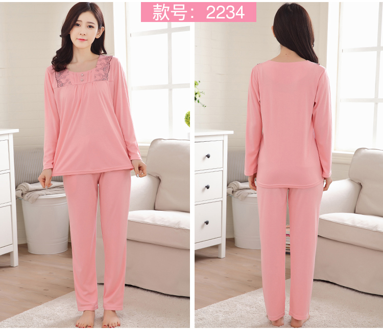 Mùa xuân và mùa thu nữ cotton dài tay cộng với phân bón XL đồ ngủ mùa thu và mùa đông mô hình MM chất béo của bộ dịch vụ nhà lỏng lẻo pijama đôi
