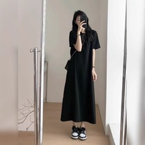 XZOXZO LONG DRESS SUMMER 2024 NEW SLIGHTLY FATTER WEARING A PEAR-SHAPED STATURE Slim Herbenwind Black Dress Woman