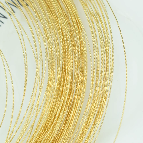 Медные шелковые нитки с косичкой, браслет, серьги, аксессуар, 18 карат, золотой цвет, DIY