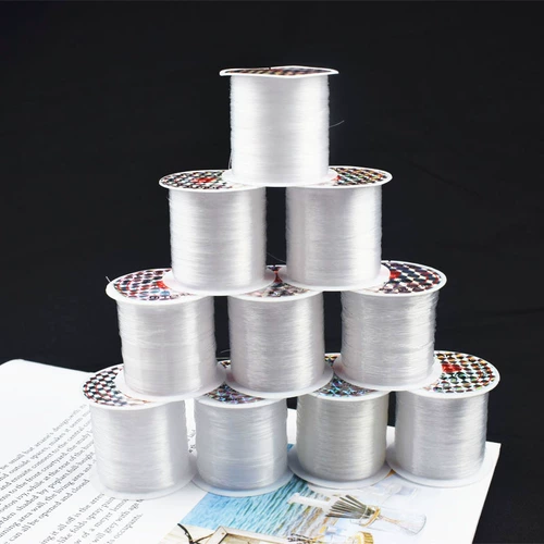 Эластичная прозрачная леска, сумка, кольцо, ожерелье, невидимые шелковые нитки, DIY