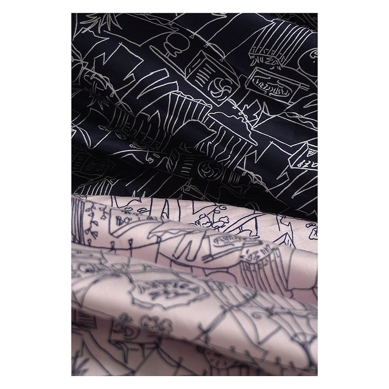 British PS Japan production of small flower bouquet high branch high density pure cotton pink hide cyan printed cloth wide 145 cm-Taobao