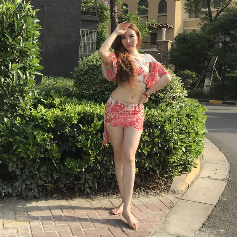 Idoyumu belly leather dance practice 2022 new sets of spring sexy lace beginner scholar oriental dance dance suit