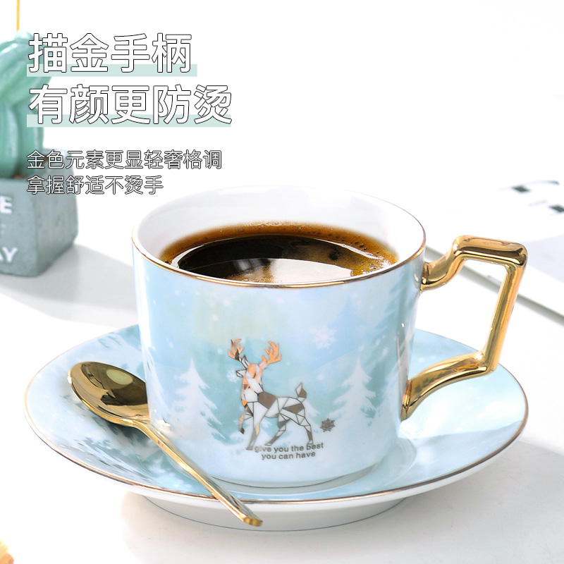 Coffee cup Europe type glass ceramic tea set English afternoon tea cups and saucers spoon stirring a cup of Coffee equipment