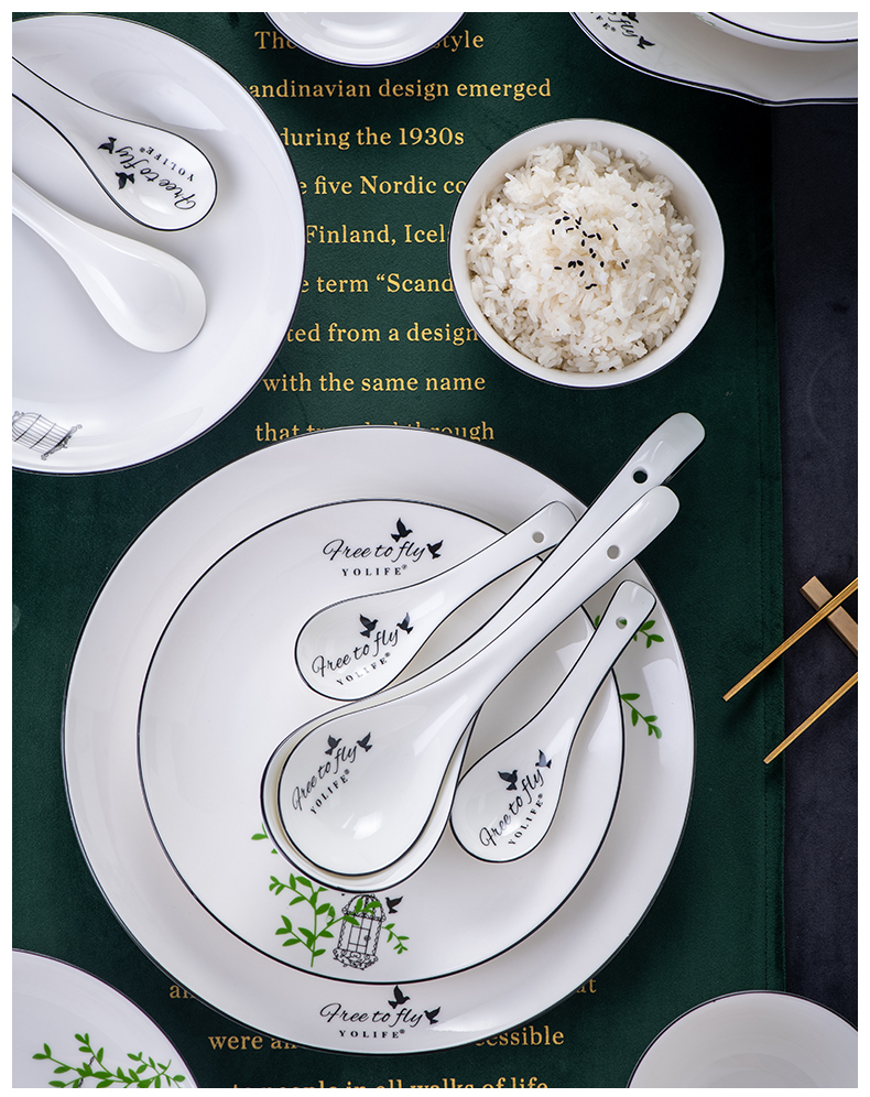 Spoon, household ceramics long handle big Spoon ladle dish porridge Spoon porridge Spoon, run out of hot pot soup Spoon, Spoon, wood