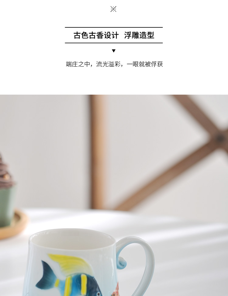 Enamel porcelain coffee cup suit afternoon tea keller export ceramic cup gift boxes with dish with a spoon